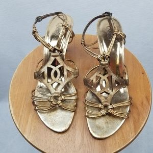 Carlos Santana Gold Sandals 10 M